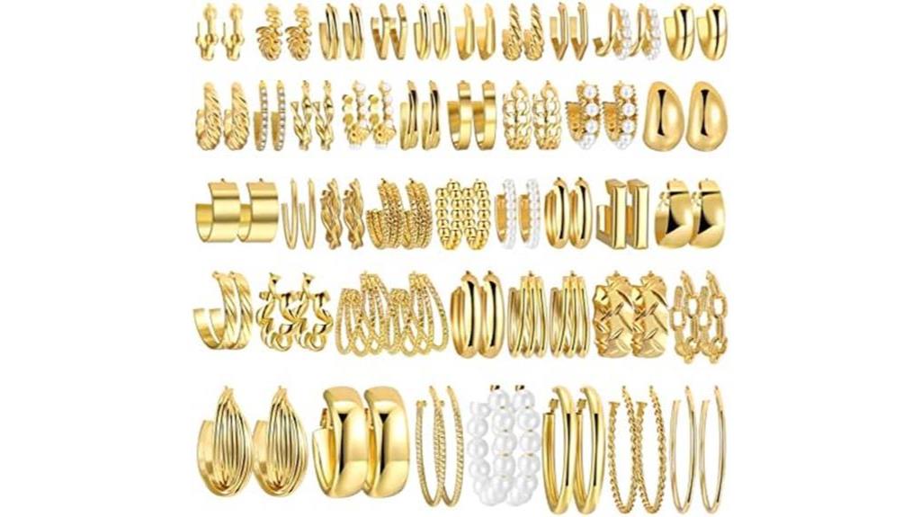 fashionable gold hoop earrings