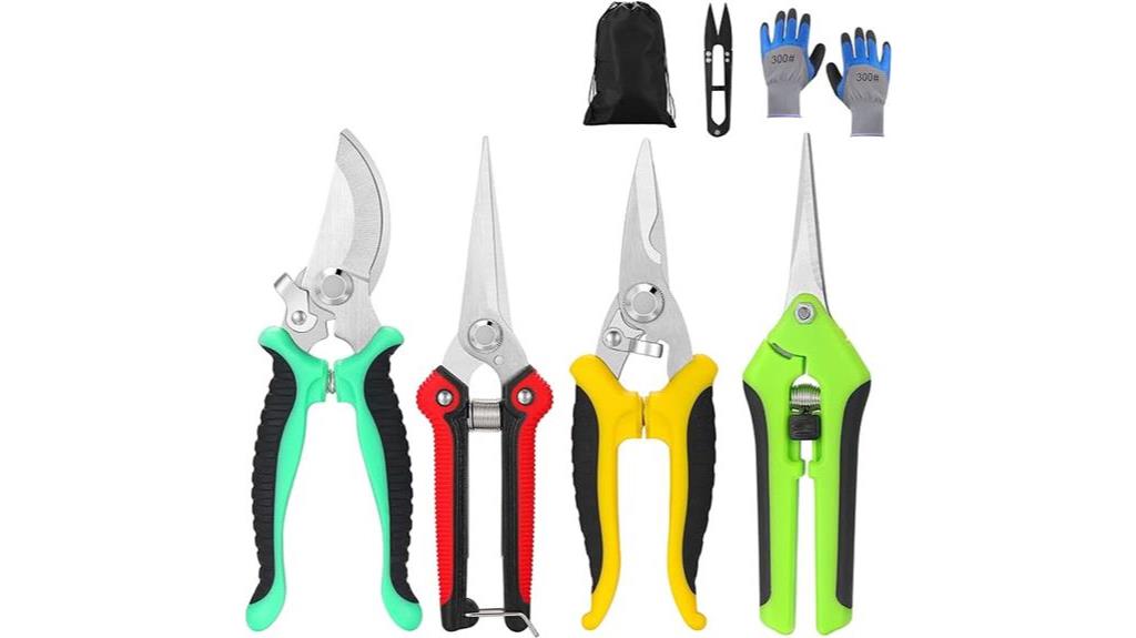 gardening shears and gloves