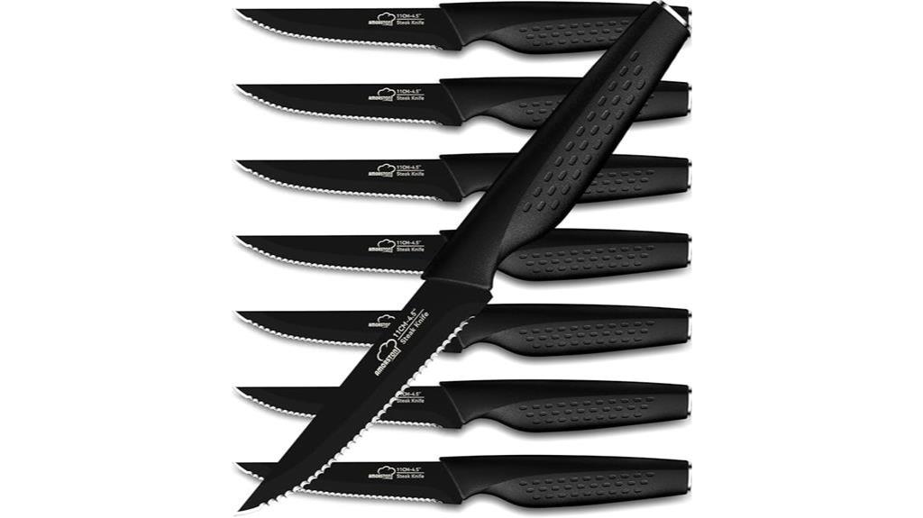 elegant black serrated knives