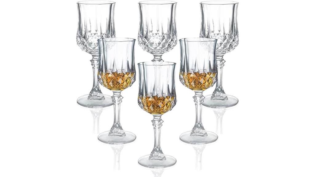 elegant set of cordial glasses