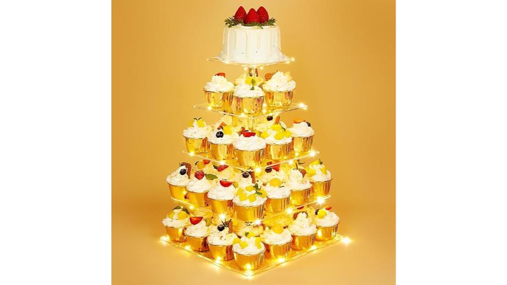 elegant tiered cupcake display