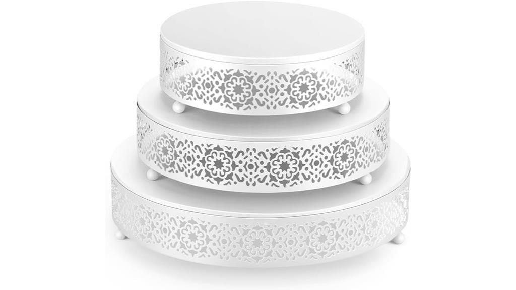 elegant white cake stands