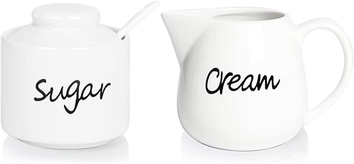 porcelain sugar creamer set